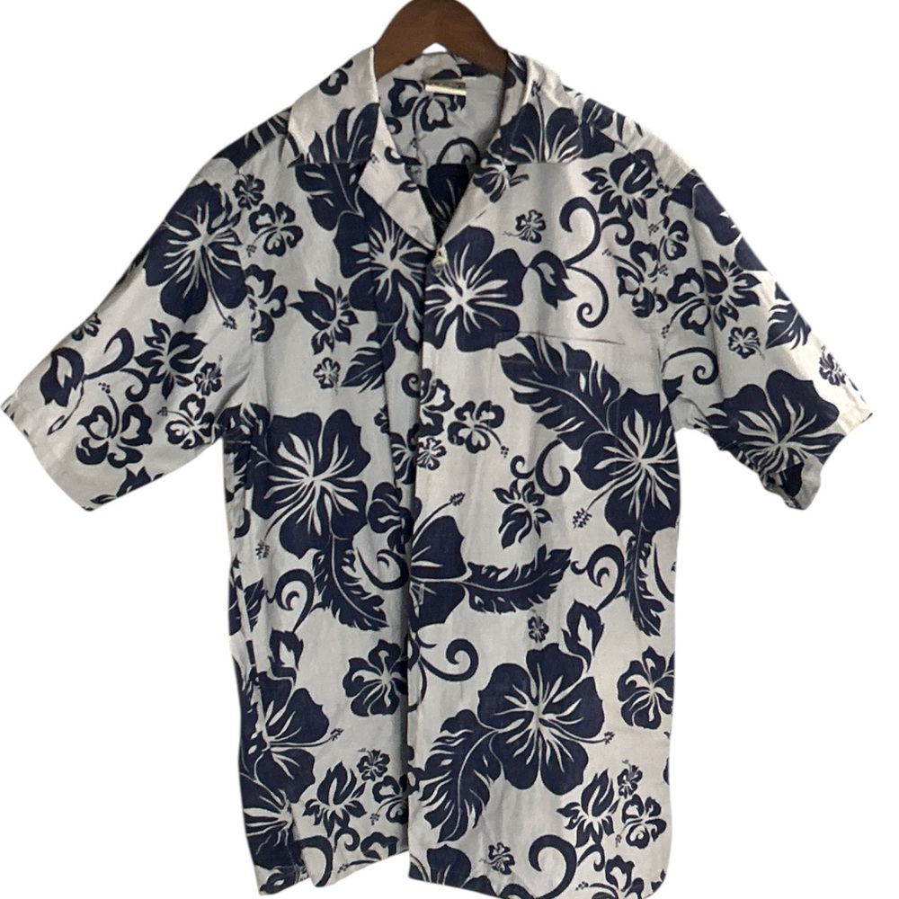 Go Barefoot Blue Hawaiian Casual Medium Shirt 23’ x 29.’